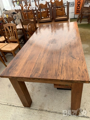 Масивна дъбова маса 200/100см, снимка 2 - Маси - 54017743