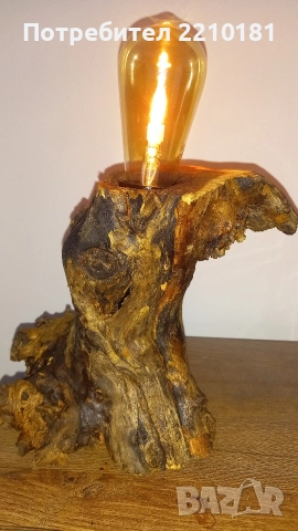 Настолна лампа дърво, снимка 6 - Настолни лампи - 52847367