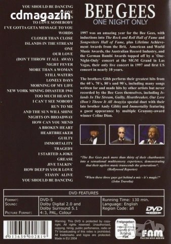 DVD Bee Gees – One Night Only, снимка 2 - DVD дискове - 54248394
