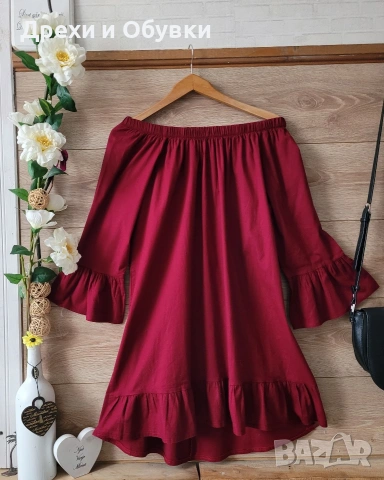 Рокля бордо Италия , снимка 2 - Рокли - 54095763