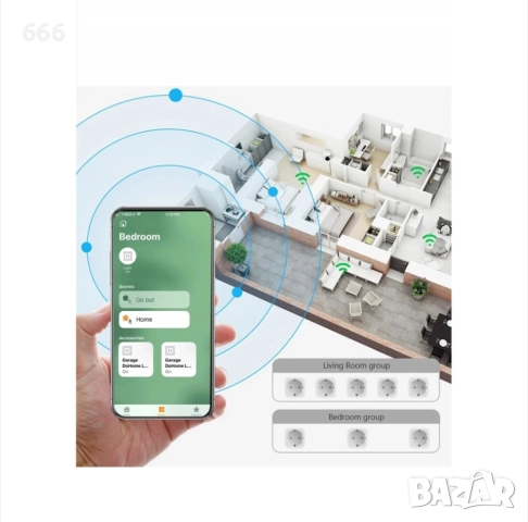 Lewer WiFi контакт с функция ватметър и таймер, 16A, 48x55x43mm, снимка 5 - Друга електроника - 52656548