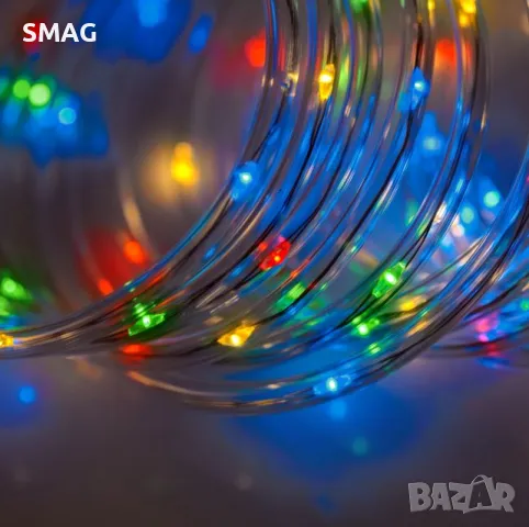 100 соларни LED светлинни тръби с програма 4.95m - многоцветни S_1232707, снимка 2 - Соларни лампи - 49928825