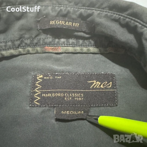 Мъжка Дънкова Риза Marlboro Classics Размер M, снимка 4 - Ризи - 53934815