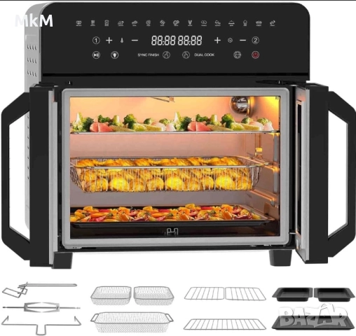 Фритюрник с горещ въздух 23L с двойна зона - XXL фритюрник с френска врата, снимка 9 - Фритюрници - 52967884