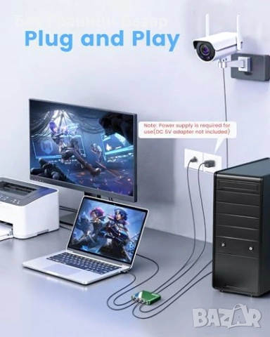 Нов Мрежов сплитер RJ45 1 вход 4 изхода 1 м LAN кабел зелен разклонител, снимка 2 - Друга електроника - 53648186