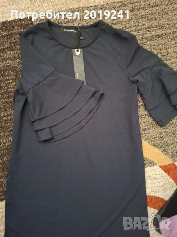 Тъмно синя ефектна рокля , снимка 3 - Рокли - 53215169