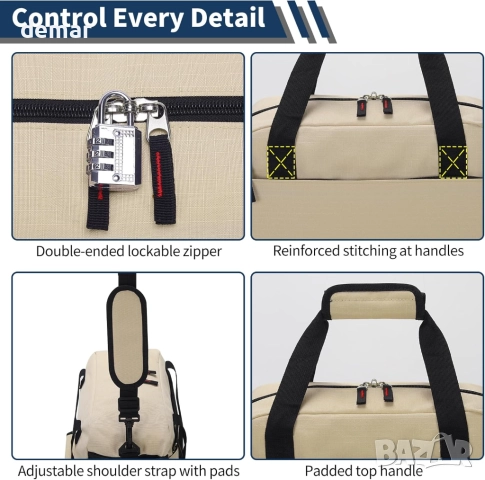 Малка спортна чанта LONALIA с мокър джоб - 35 см, мини чанта за носене - кафява, снимка 5 - Чанти - 51722900