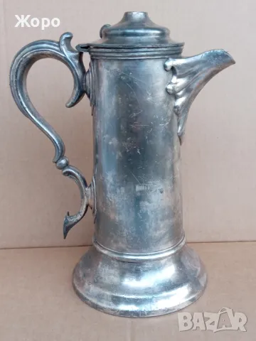 посребрена голяма старинна кана 19ти век