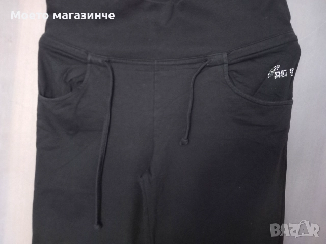 Черен памучен анцуг за бременна размер M/L, снимка 4 - Дрехи за бременни - 52076582