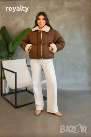 Зимно Кафяво Дамско Яке с Каракул