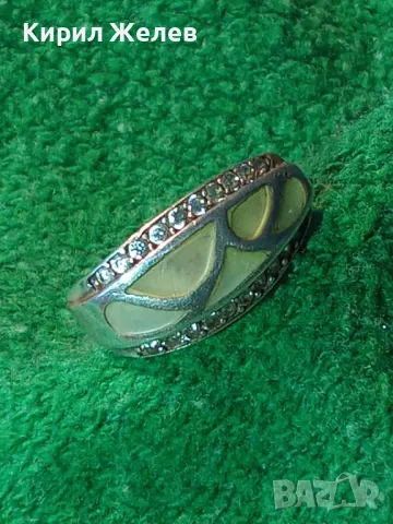 ВИНТИДЖ АРТ АНГЛИЙСКА СЕДЕФЕНА СРЕБЪРНА ОБЕЦА СРЕБРО 925 с ЦИРКОНИ МАЙСТОРСКА ЮВЕЛИРНА РАБОТА 49724, снимка 15 - Обеци - 49757285