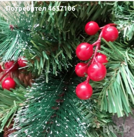 Голям коледен венец за декорация, снимка 2 - Декорация за дома - 52494263