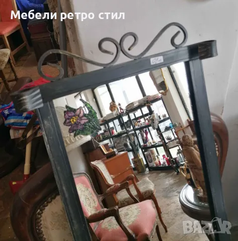 Декорирано огледало от ковано желязо. Ръчна изработка. , снимка 4 - Огледала - 49711141