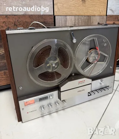 🔊Ретро ролков магнетофон PHILIPS 4404 + капак - след пълен рекап - напълно възстановен🔊, снимка 3 - Декове - 49941924