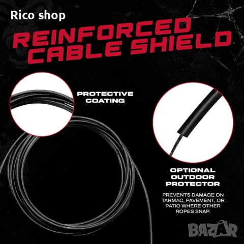 Въже за скачане Beast Gear, стоманени въжета за бърза фитнес тренировка, снимка 3 - Фитнес уреди - 54123590