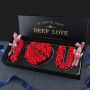 Подаръчна кутия с червени рози с надпис I LOVE YOU - LOVE BUKET RED, снимка 3