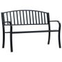 vidaXL Градинска пейка, 125 см, черна, стомана(SKU:47942, снимка 1 - Градински мебели, декорация  - 45079644