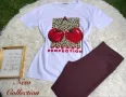 дамски комплекти тениска и къс клин с череши , снимка 16