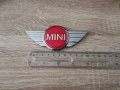 MINI Cooper емблема стар стил сребристо с червено, снимка 2