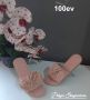 Дамски чехли от Еко кожа с панделка, снимка 1 - Чехли - 45550831