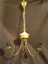 Красив стариннен полилей изработен от месинг и порцелан, снимка 1
