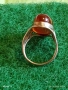 Винтидж сребърен пръстен с ювелирно фасетиран Балтийски кехлибар майсторска изработка 48630, снимка 5
