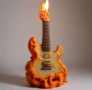 Огнена китара силиконов молд форма фондан шоколад гипс свещ музика, снимка 4