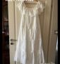 Бяла нова разкошна дълга дантелена елегантна кукленска ажурна рокля ажур 100 % памук памучна, снимка 2
