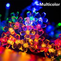 Многоцветни коледни LED лампички с цветя с щепсел  - Многоцветни, дължина - 5м ,28бр лампички.С мног, снимка 12 - Декорация за дома - 45786343