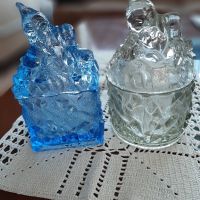  Джудже -стъклена   ретро захарница,бомбониера, снимка 5 - Декорация за дома - 40096028