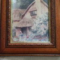 Стар прекрасен принт по известната картина „Cottage Garden“ British School - 19th на Strachan Artur , снимка 5 - Антикварни и старинни предмети - 45477362