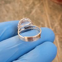 Сребърен пръстен с Лилав камък, снимка 3 - Пръстени - 45729501
