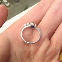 Сребърен пръстен със сапфир 7х6мм, снимка 4 - Пръстени - 45101212