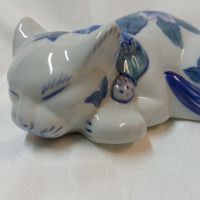 Рядка порцеланова пластика котка Chinoiserie ,средата на 20 в. , снимка 3 - Други ценни предмети - 45372283