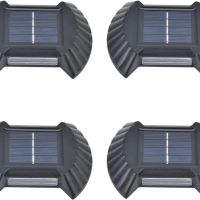 Комплект от 4 външни соларни лампи с LED , Прахоустойчиви, За Стената, Двор , Стълби, снимка 1 - Соларни лампи - 45219789