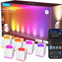 Govee Cube, RGBIC LED стенна лампа работи с Alexa, WiFi интелигентни лампи за декориране на стаи, пр, снимка 1 - Лампи за стена - 45303264