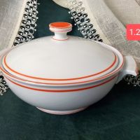 Bavaria Schumann porcelain Супници с наситен оранжево/червен кант , снимка 2 - Други - 45674669