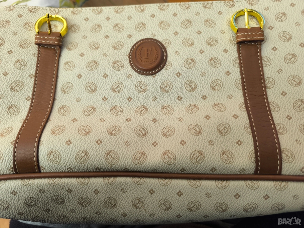 оригинална нова италианска чанта с кожени акценти неносена, снимка 1