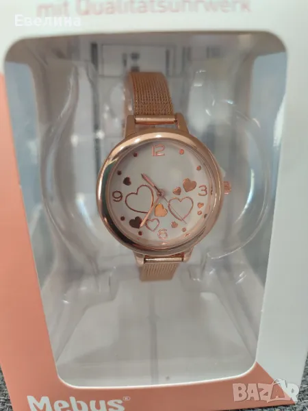 Нов! Дамски часовник с качествен механизъм Mebus цвят розово злато, снимка 1