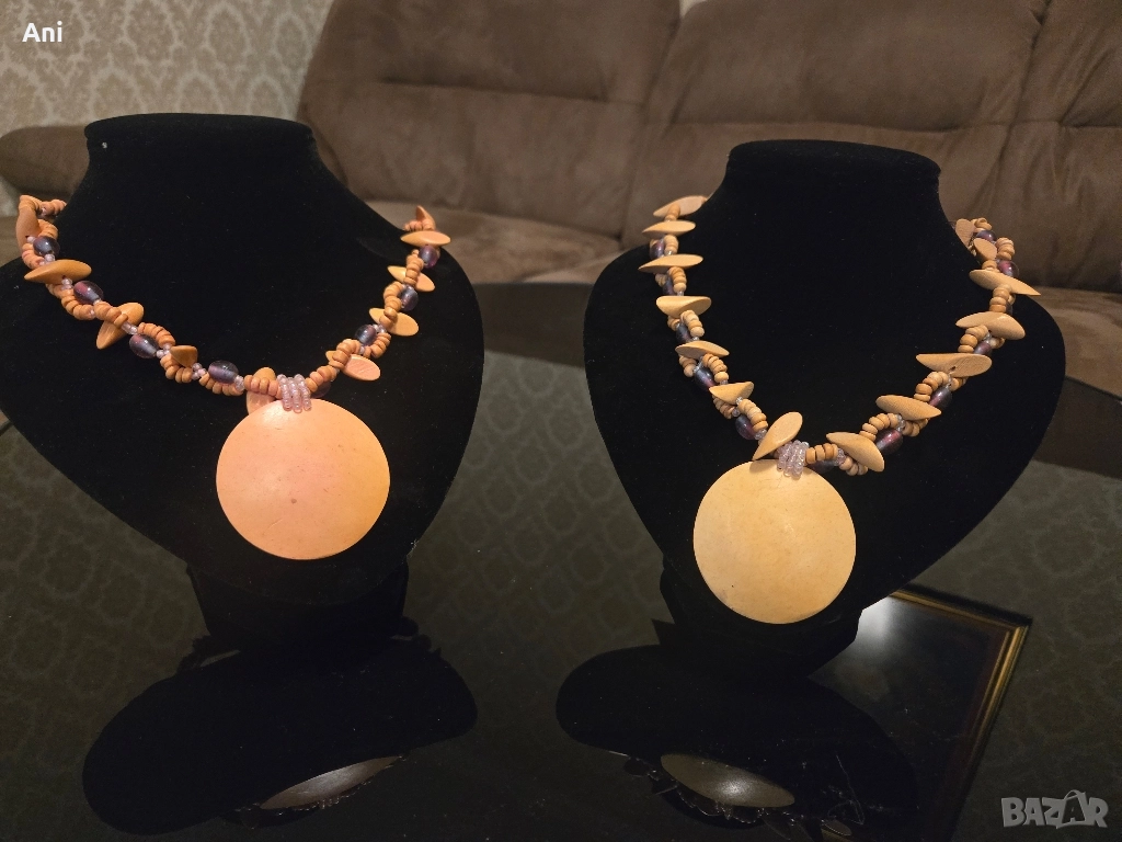 Уникален гердан РЪЧНА ИЗРАБОТКА с дървени материали , снимка 1