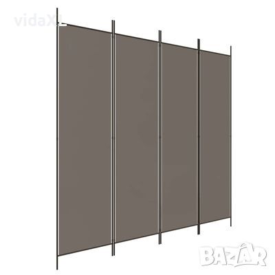 vidaXL Параван за стая, 4 панела, антрацит, 698x180 cм, текстил(SKU:350284, снимка 1