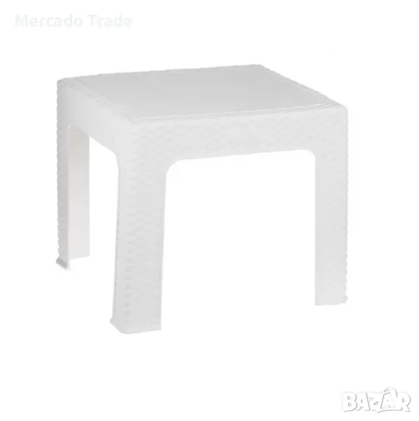 Пластмасова масичка Mercado Trade, За балкон, градина, къмпинг, плаж, Бял, снимка 1