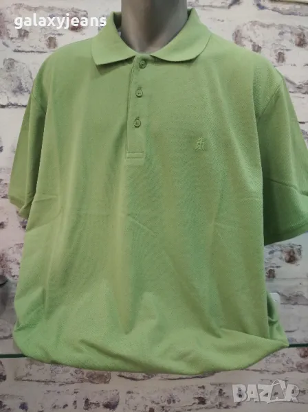 Rugatchi- блуза с яка тип Lacoste, големи размери, цвят пастелно зелен, 100% памук , снимка 1