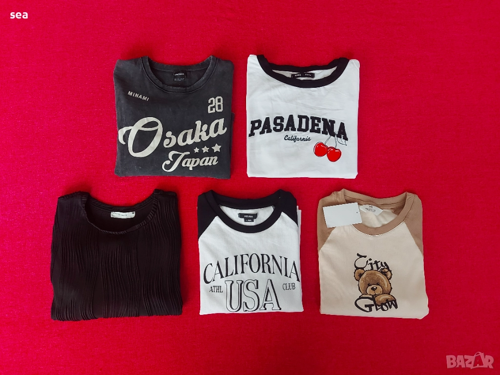СЕТ 5 блузи с дълъг ръкав  р.164+ H&M, RESERVED, Sinsay, HOUSE, BERSHKA, снимка 1