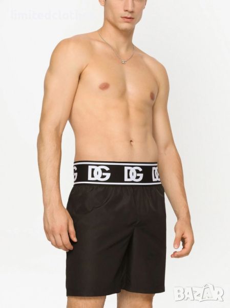 Dolce & Gabbana DG Black Logo Tape Waistband Мъжки Бански / Плажни Шорти size L, снимка 1