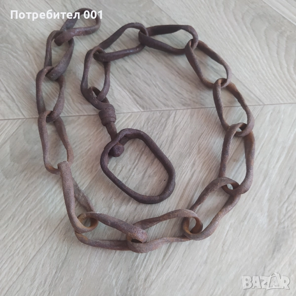 70 см Стар кован синджир с вирбел, снимка 1