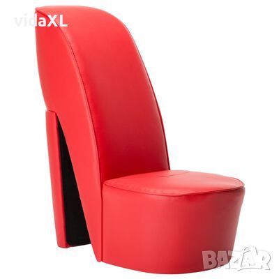 vidaXL Стол във форма на обувка на висок ток, червен, изкуствена кожа)SKU:248646, снимка 1