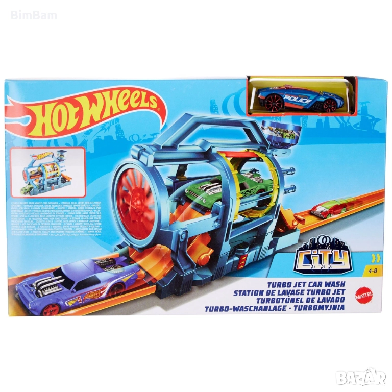  Писта с количка Hot Wheels  CITY Turbo Jet Car Wash Playset - автомивка, снимка 1