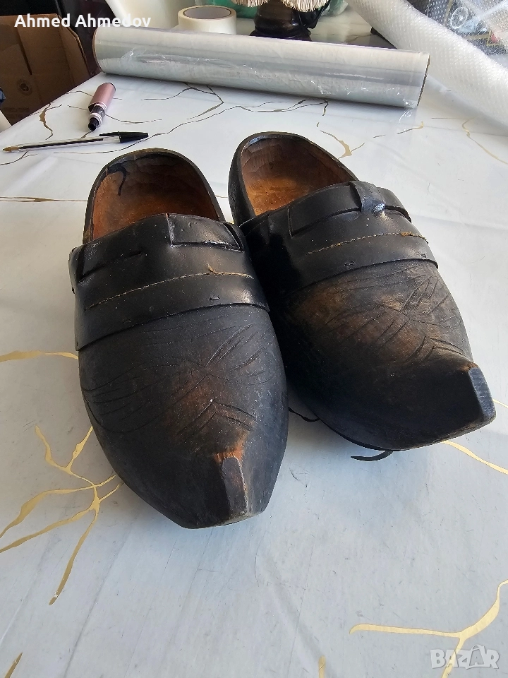Стари дървени Фламандски обувки. , снимка 1