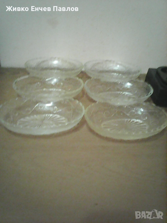 Лот стари стъклени чинийки, снимка 1